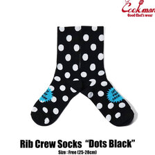 COOKMAN RIB CREW SOCKS DOTS 233-21973画像