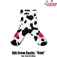 COOKMAN RIB CREW SOCKS COW 233-21971画像