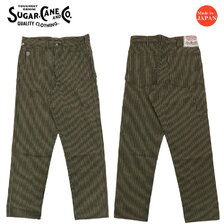 SUGAR CANE FICTION ROMANCE 11oz. BROWN LIBERTY STRIPE WORK PANTS SC42304画像
