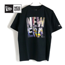 NEW ERA 半袖 パフォーマンス Tシャツ ランドスケープ スクエアニューエラロゴ ブラック レギュラーフィット 13061428画像