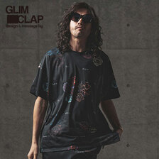 GLIMCLAP Flower artistic pattern tricot fabric short-sleeve T-shirt 12-154-GLS-CC画像