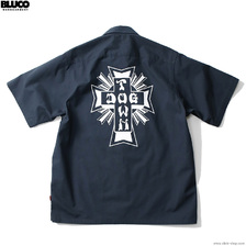 BLUCO STD WORK SHIRTS S/S -DOGTOWN- (NAVY) OL-108DT-022画像