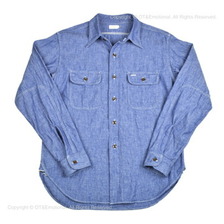 WAREHOUSE Lot 3036 CHAMBRAY SHIRTS WITH ELBOW PATCH画像