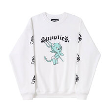 SUPPLIER DEVIL CREW SWEAT WHITE画像