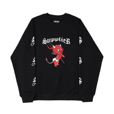 SUPPLIER DEVIL CREW SWEAT BLACK画像