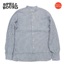 SPELLBOUND リネンストライプ スタンドカラーシャツ 46-256L画像