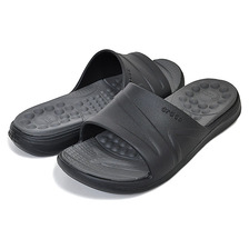 crocs REVIVA SLIDE BLACK/SLATE GREY 205546-0DD画像