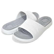 crocs REVIVA SLIDE WHITE/LIGHT GREY 205546-1CR画像
