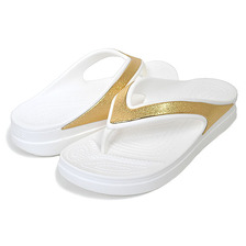 crocs SLOANE SHINE WEDGE FLIP W WHITE 206919-100画像