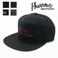 Pherrow's 刺繍 ブランドロゴ キャップ パッカリング ウォッシュ加工 22S-POC1画像
