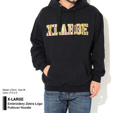 X-LARGE Embroidery Zebra Logo Pullover Hoodie 101221012015画像