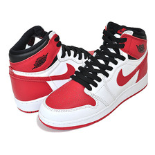 NIKE AIR JORDAN 1 HIGH OG GS white/university red-black 575441-161画像