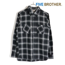 FIVE BROTHER LIGHT FLANNEL L/S WORK SHIRTS O.BLACK 152200画像