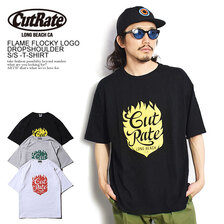 CUTRATE CUTRATE FLAME FLOCKY LOGO DROPSHOULDER S/S T-SHIRT CR-22SS015画像