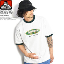 BEN DAVIS SHOP LOGO RINGER TEE -OATMEAL- C-2580008画像