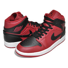 NIKE AIR JORDAN 1 MID gym red/black-white 554724-660画像