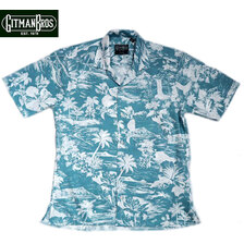 GITMAN VINTAGE S/S OPEN COLLER 1 POCKET CAMP SHIRTS SEAFORM ALOHA RAYON画像