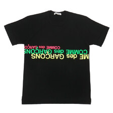 COMME des GARCONS FLUORESCENT LOGO TEE BLACK画像