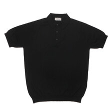 JOHN SMEDLEY MENS SHIRT F/C STAND COLLAR BLACK画像
