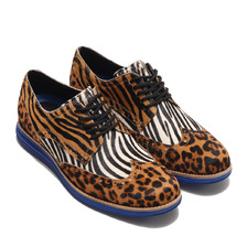 COLE HAAN &times; atmos ORIGINALGRAND WINGTIP OXFORD HALF CALF ANIMAL/VIBRANT BLUE C36377画像