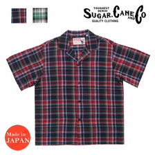 SUGAR CANE マドラスチェック オープンカラー シャツ SC38924画像
