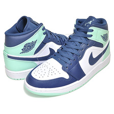 NIKE AIR JORDAN 1 MID mystic navy/mint foam-white 554724-413画像