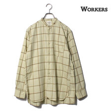 Workers Band Collar Shirt, Check Twill画像