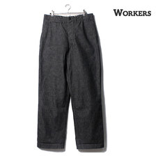 Workers Officer Trousers Vintage, Type 2, 10oz Black Denim画像