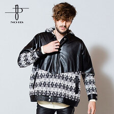 NO ID. BLACK シンセティックレザーチェンジングフーデッドBLZ 451006-263B画像