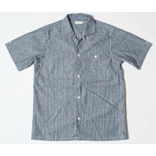 WAREHOUSE Lot 3091 S/S OPEN COLLAR SHIRTS インディゴベースストライプ画像
