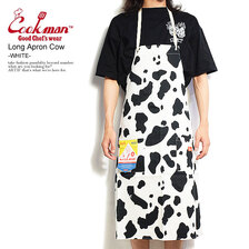COOKMAN Long Apron Cow -WHITE- 233-11974画像