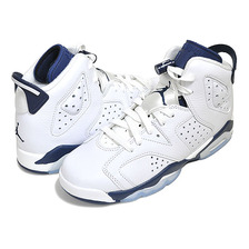 NIKE AIR JORDAN 6 RETRO (GS) white/midnight navy 384665-141画像