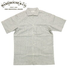 WAREHOUSE Lot 3091 S/S OPEN COLLAR SHIRTS キナリベースチェック画像