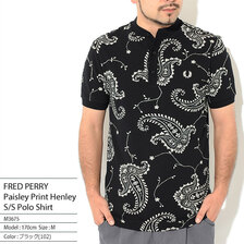 FRED PERRY Paisley Print Henley S/S Polo Shirt M3675画像