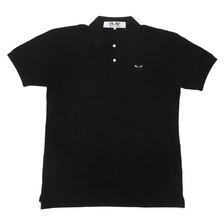 PLAY COMME des GARCONS MENS BLACK HEART POLO SHIRT BLACKxBLACK画像
