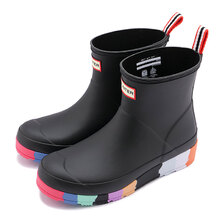 HUNTER W PLAY SHORT STRIPE SOLE BOOTS Black/Multi Sole WFS1008RMA-BMS画像