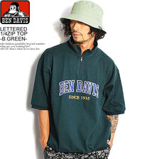 BEN DAVIS LETTERED 1/4ZIP TOP -B.GREEN- C-2580051画像