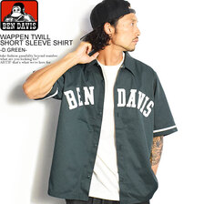 BEN DAVIS WAPPEN TWILL SHORT SLEEVE SHIRT -D.GREEN- G-2580052画像