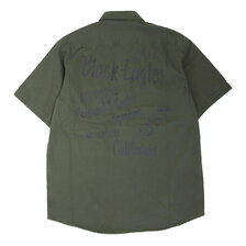 AVIREX FADE WASH SCRIBBLED SHIRT OLIVE 6125105画像