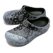 crocs Bistro Graphic Clog WHITE/BLACK/BLACK 204044-1B5画像