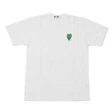 PLAY COMME des GARCONS GREEN HEART ONE POINT TEE WHITE画像
