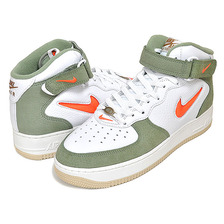 NIKE AIR FORCE 1 MID QS white/total orange-oil green DQ3505-100画像