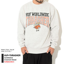 HUF &times; THRASHER Candlestick Crewneck Sweat PF00564画像