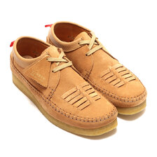 Clarks Weaver Weft Light Tan Suede BEIGE 26165827画像
