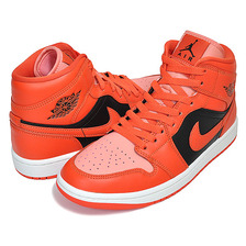 NIKE WMNS AIR JORDAN 1 MID SE crimson bliss/rush orange DM3381-600画像