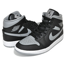 NIKE WMNS AIR JORDAN 1 MID black/particle grey-white BQ6472-007画像