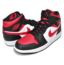 NIKE AIR JORDAN 1 MID black/fire red-white 554724-079画像