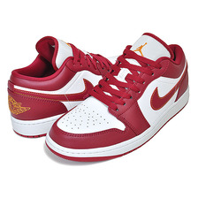 NIKE AIR JORDAN 1 LOW cardinal red/light curry-white 553558-607画像