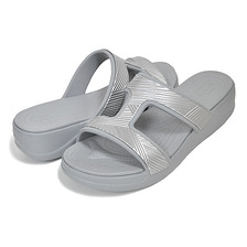 crocs MONTEREY METALLIC SLIP-ON WEDGE SILVER 207144-007画像