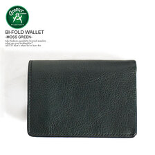 GROOVER LEATHER BI-FOLD WALLET MOSS GREEN GMW-100G画像